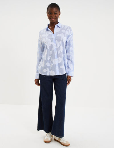 Chemise manches longues coton blanc femme