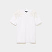 T-shirt &eacute;paules d&eacute;tails perles blanc femme