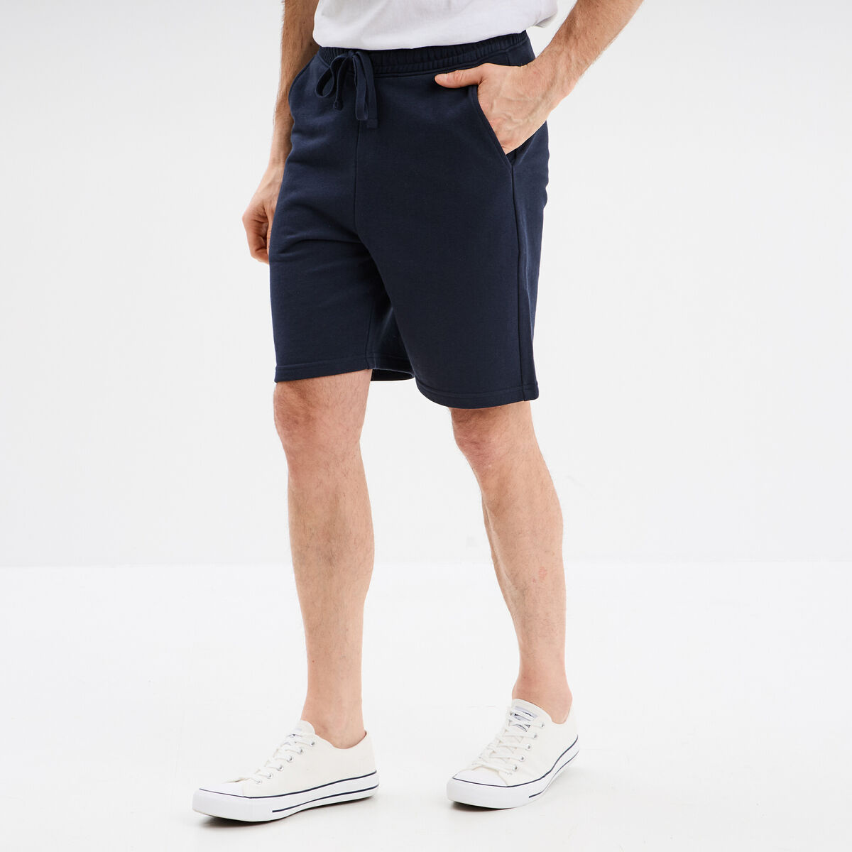 Short de jogging taille &eacute;lastiqu&eacute;e l&eacute;ger bleu marine homme