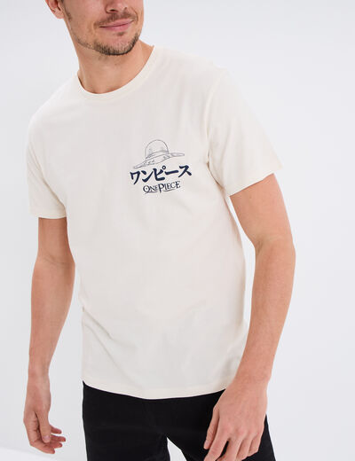 T-shirt manches courtes coton One Piece sable homme