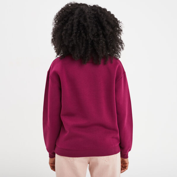 Sweat col rond manches longues Creeks prune femme