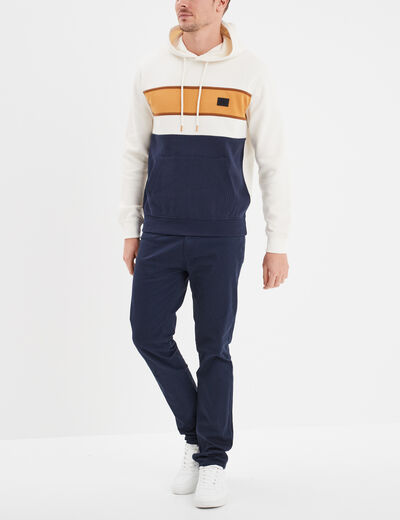 Sweat à capuche hoodie colorbloc Creeks bleu marine homme