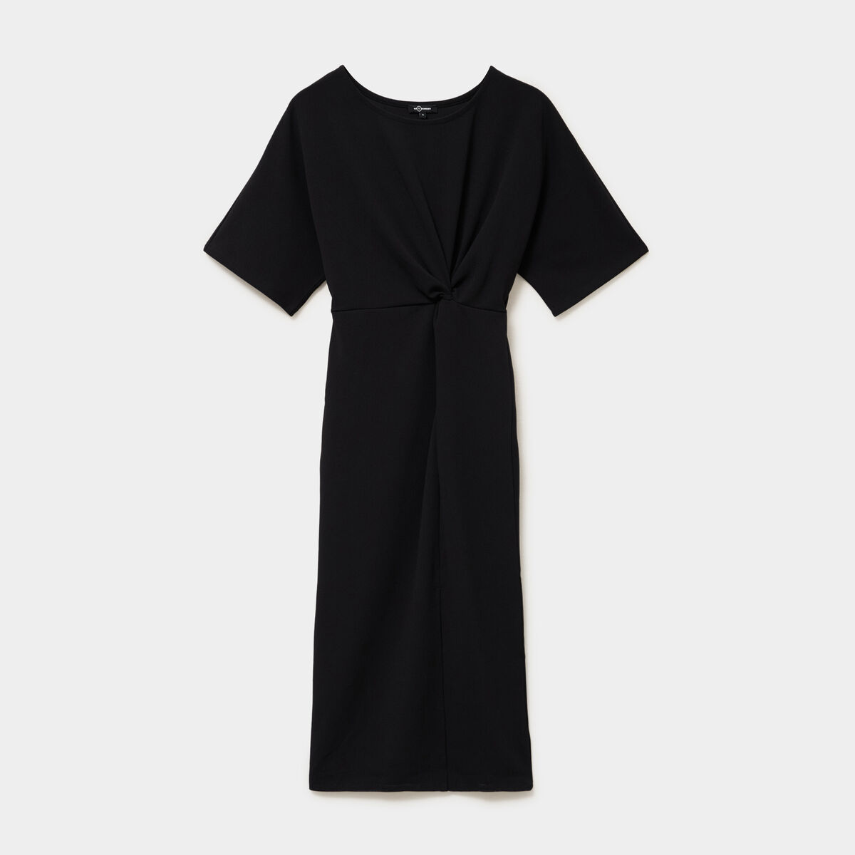 Robe longue effet nou&eacute; noir femme