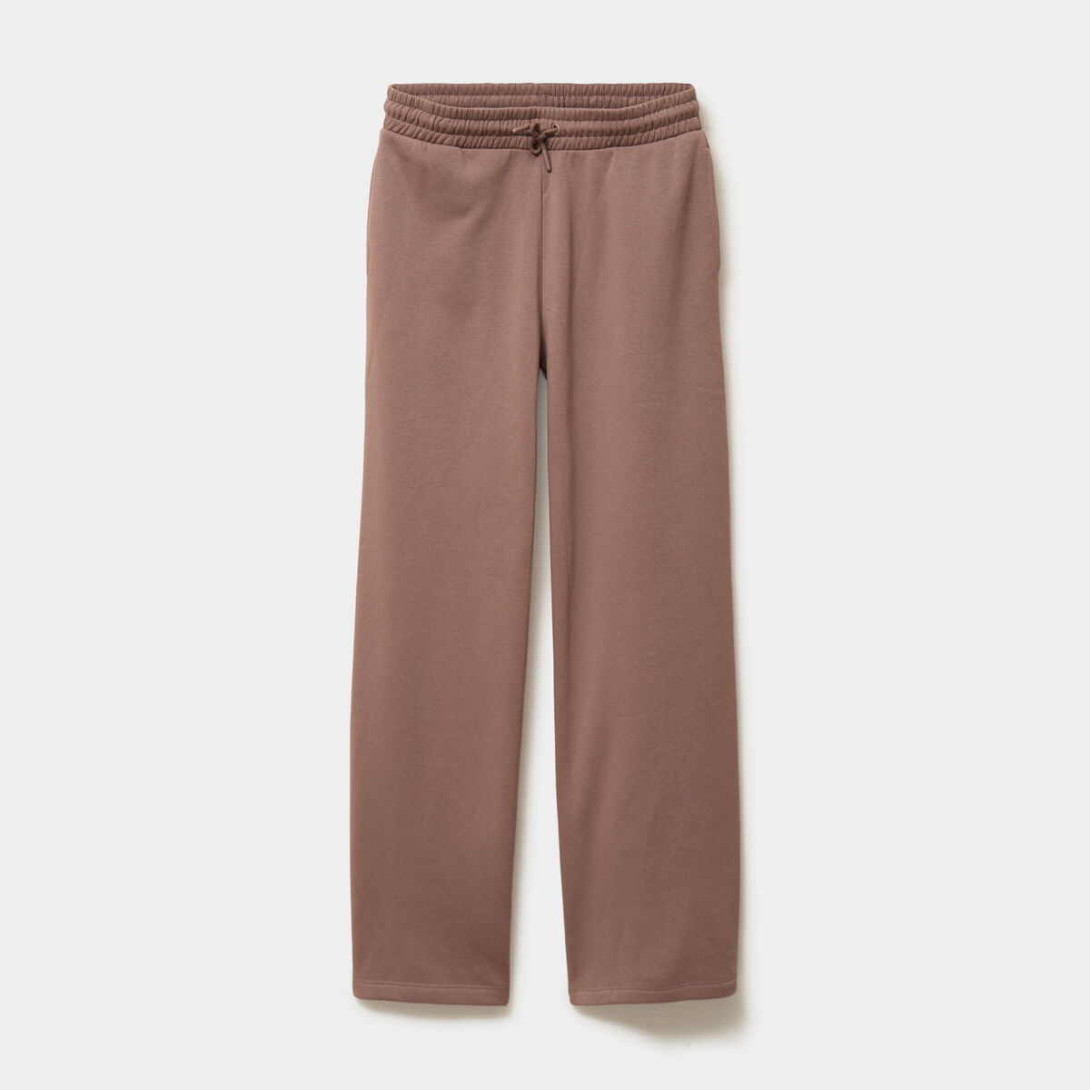 Pantalon jogging large taille &eacute;lastiqu&eacute;e marron cognac femme