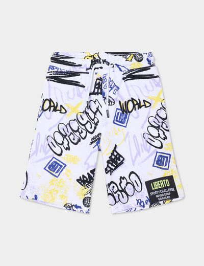 Short de jogging regular blanc garçon