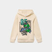 Sweat hoodie capuche sequins r&eacute;versibles ecru gar&ccedil;on