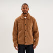 Veste sherpa polaire boutonn&eacute;e marron homme