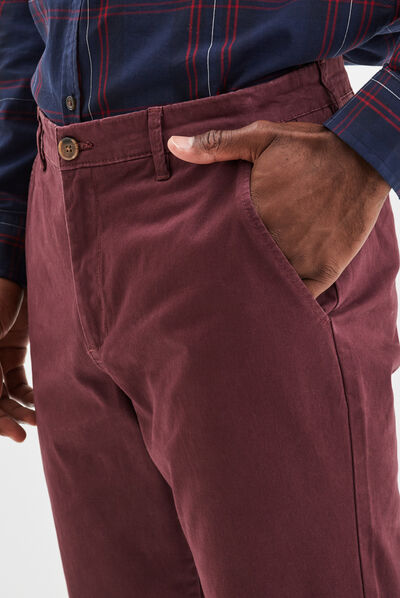 Pantalon chino prune homme