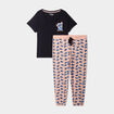 Ensemble pyjama pantalon 2 pièces Stitch noir femme grande taille