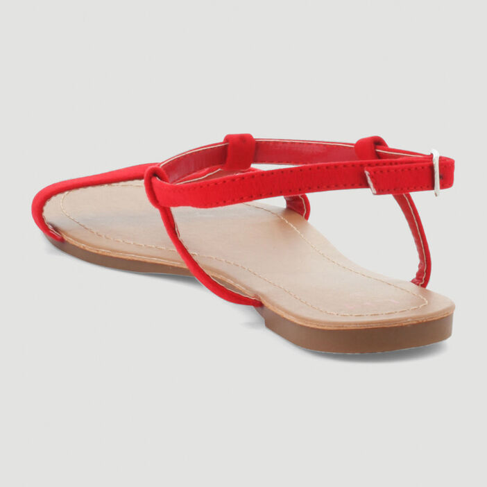Sandales plates femme rouge