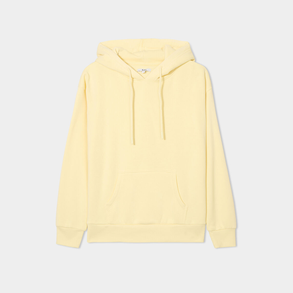 Sweat hoodie molleton &agrave; capuche jaune clair femme