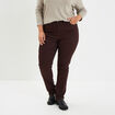 Pantalon straight taille haute Modavista marron foncé femme grande taille