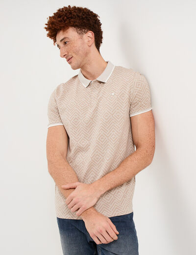 Polo slim manches courtes stretch gris homme