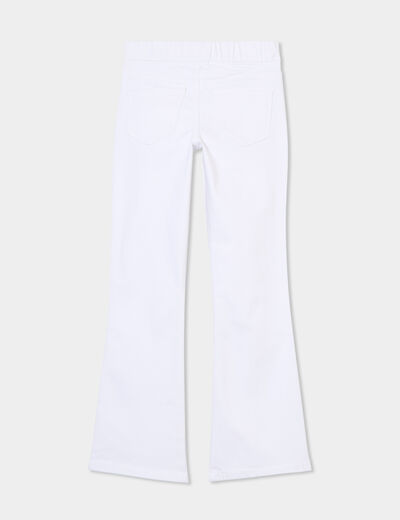 Jegging flare taille élastiquée denim blanc fille