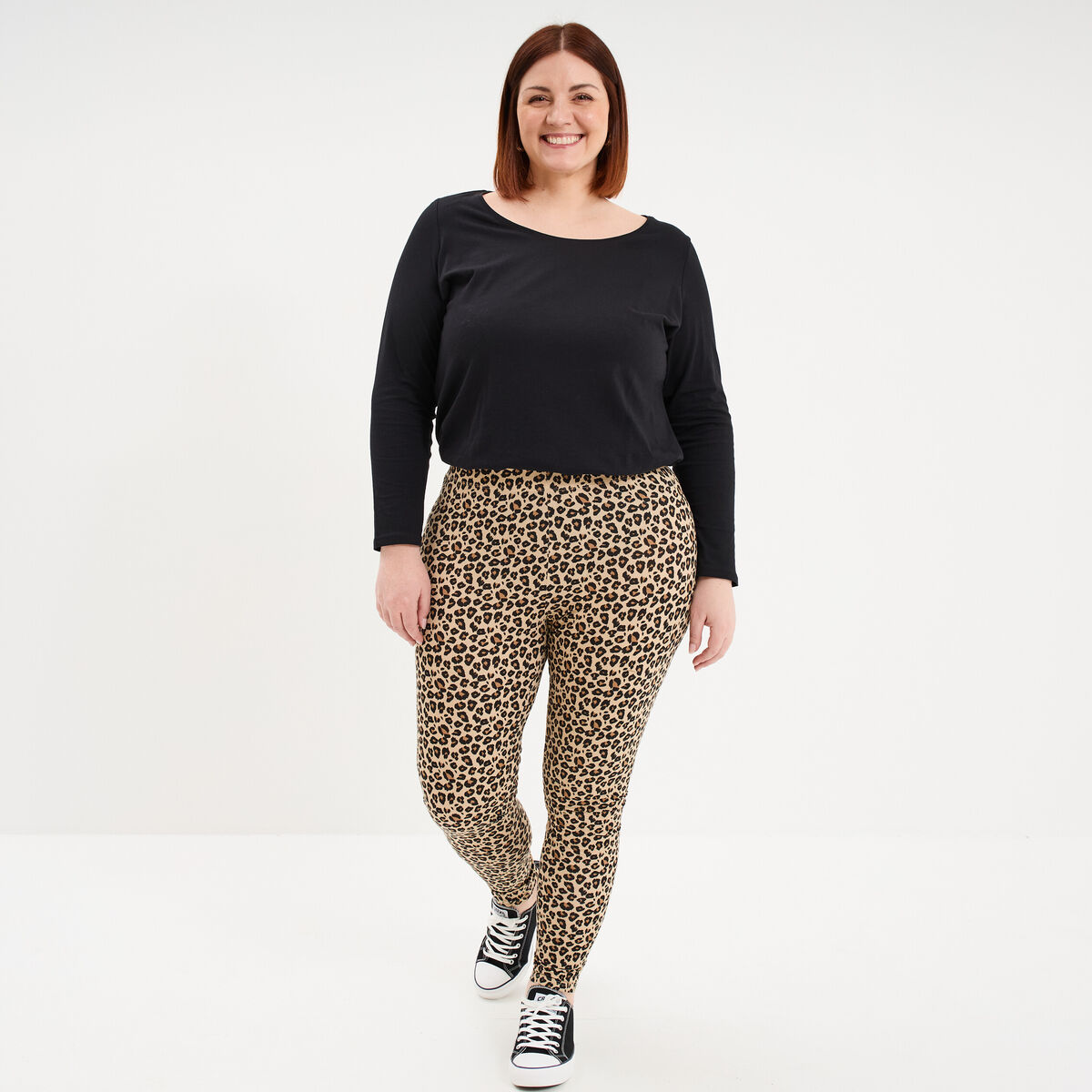 Legging en coton sable femme grande taille