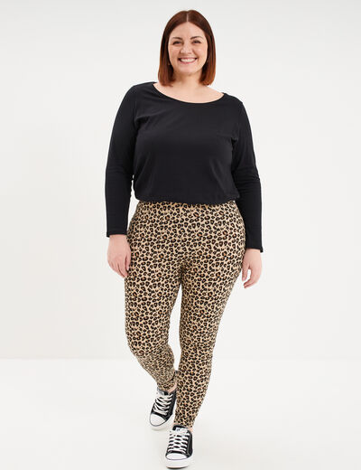 Legging en coton sable femme grande taille