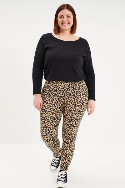 Legging en coton sable femme grande taille