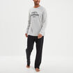 Ensemble pyjama pantalon 2 pi&egrave;ces coton gris homme