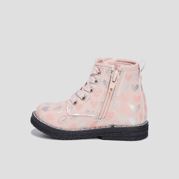 Bottines à lacets rose bébé fille