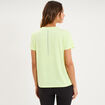 T-shirt de sport droit manches courtes jaune fluo femme