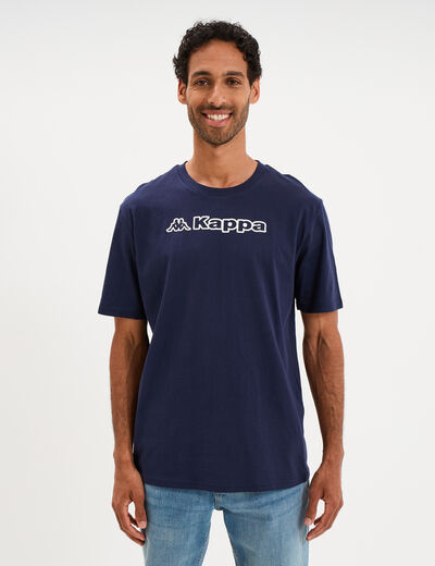 T-shirt avec manches courtes coton Kappa bleu gris homme