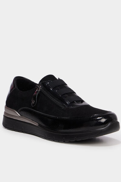 Baskets zipp&eacute;es confort noir femme