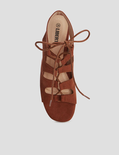Sandales à talons et lacets Liberto marron femme