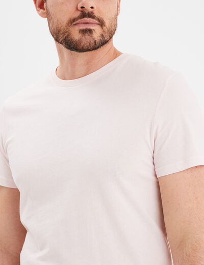 T-shirt en coton manches courtes rose clair homme