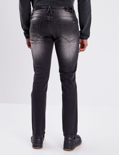 Jeans straight denim noir homme