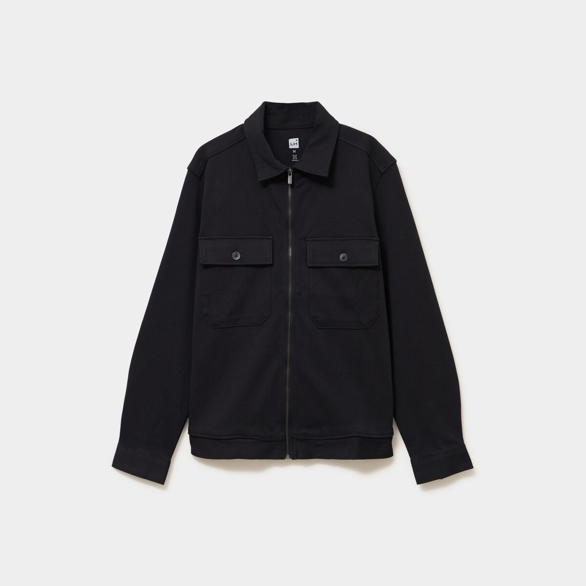 Surchemise zipp&eacute;e manches longues noir homme