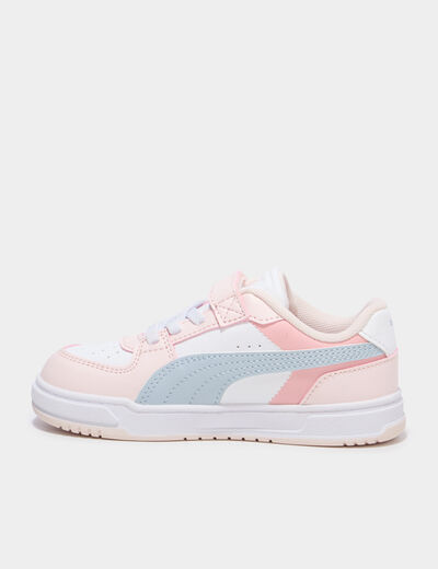 Tennis basses &agrave; scratchs Puma Caven III rose poudr&eacute;e fille