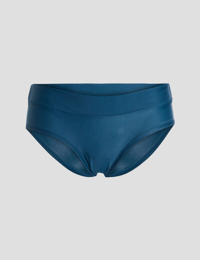 Bas de maillot de bain shorty bleu pétrole femme