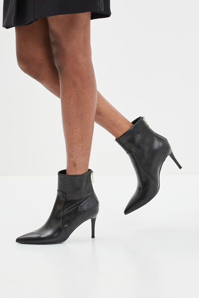 Bottines à talons bouts pointus noir femme