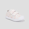 Tennis en toile à scratchs blanc bébé fille