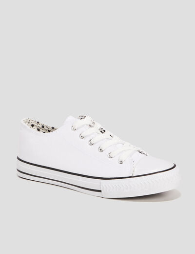 Tennis en toile à lacets blanc femme