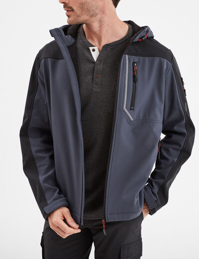 Veste à capuche déperlante Trappeur bleu foncé homme