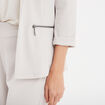 Veste blazer cintré manches 3/4 gris clair femme