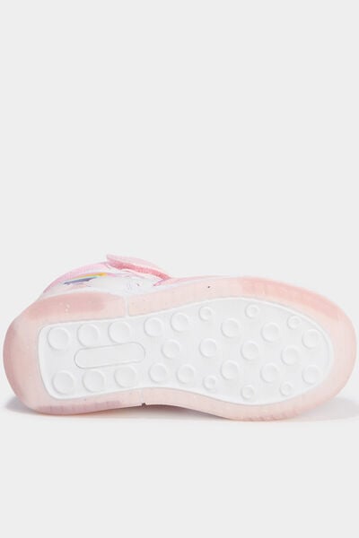 Baskets montantes lumineuses rose fille