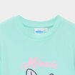 T-shirt coton manches courtes Minnie vert clair fille