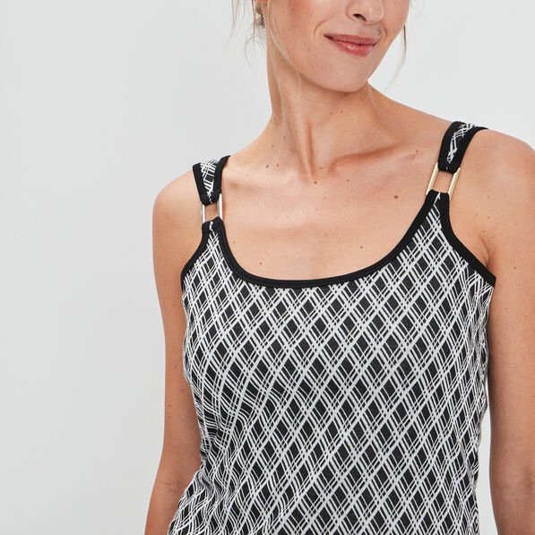 debardeur detail anneaux bretelles noir femme Débardeur détail anneaux bretelles noir femme