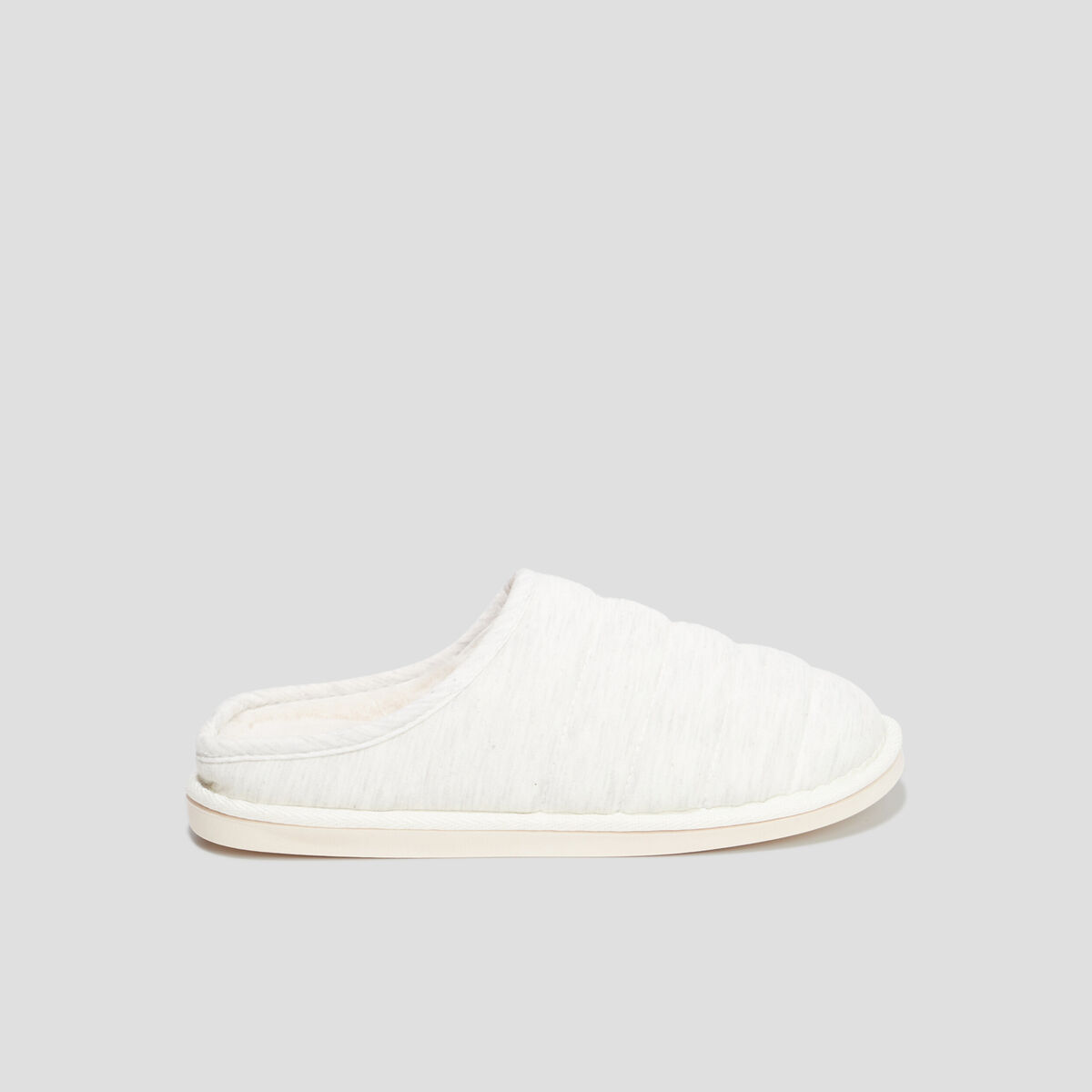 Chaussons mules fourrés gris femme