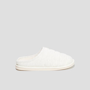Chaussons mules fourrés gris femme