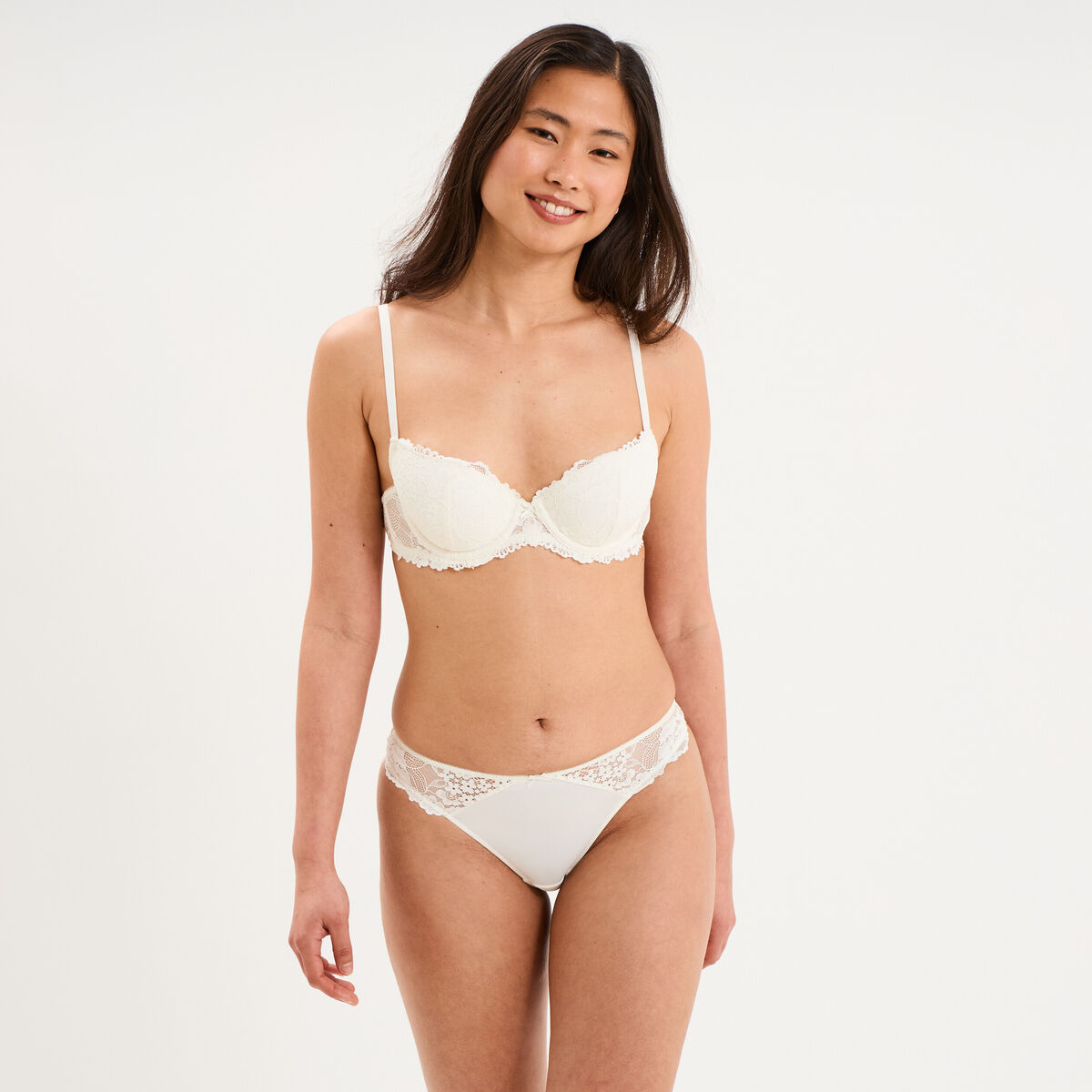 Soutien-gorge corbeille en dentelle blanc femme