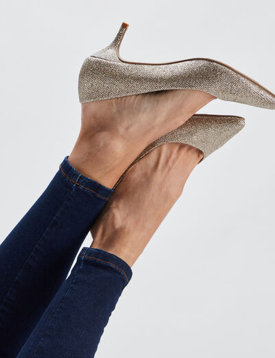 Escarpins à talons couleur or femme