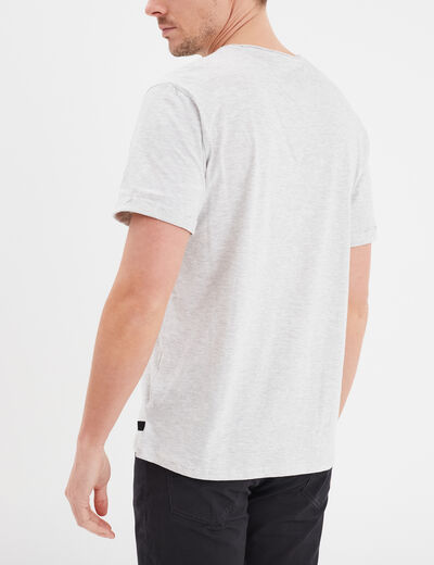 T-shirt col rond manches courtes Liberto blanc homme