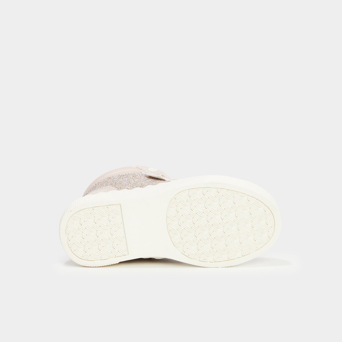 Baskets montantes paillet&eacute;es rose clair fille