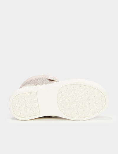 Baskets montantes paillet&eacute;es rose clair fille