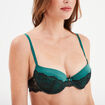 Soutien-gorge corbeille dentelle vert foncé femme