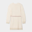 Robe pull courte avec ceinture tressée ivoire fille