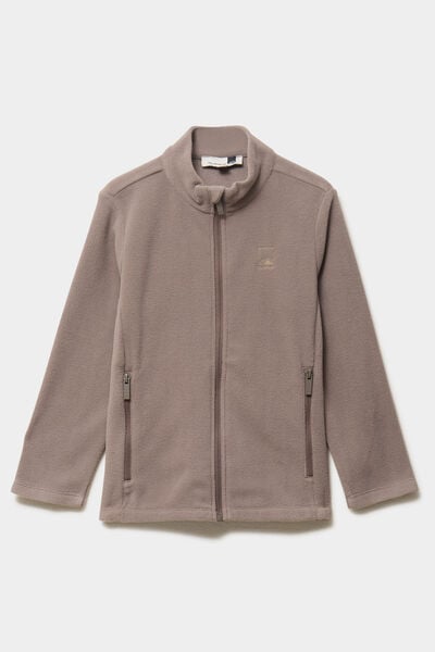 Gilet polaire zipp&eacute; col montant gris gar&ccedil;on